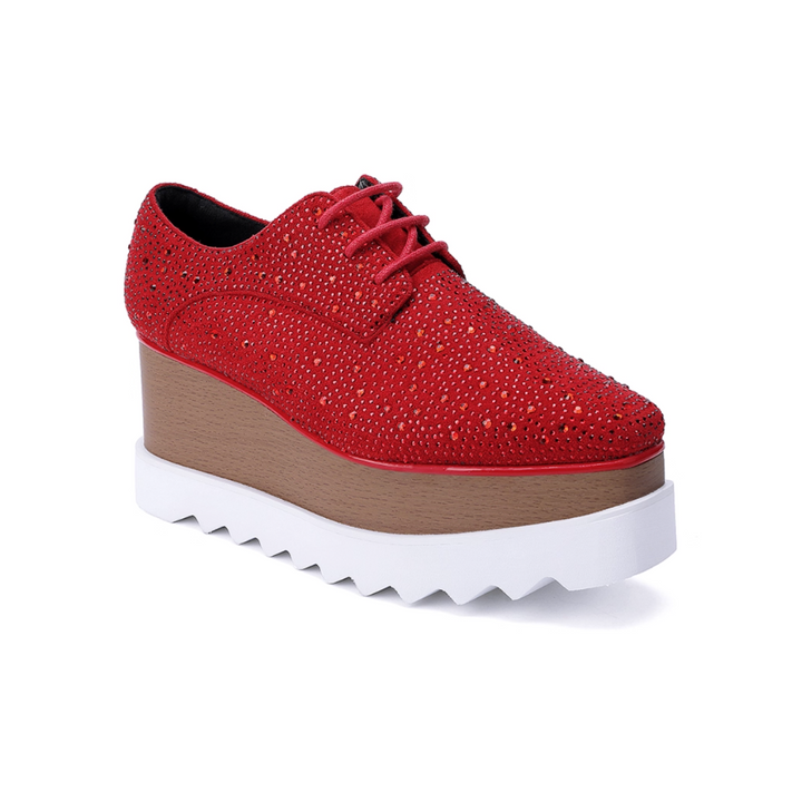 SUIZN Lace Up Suede Platform Sneakers