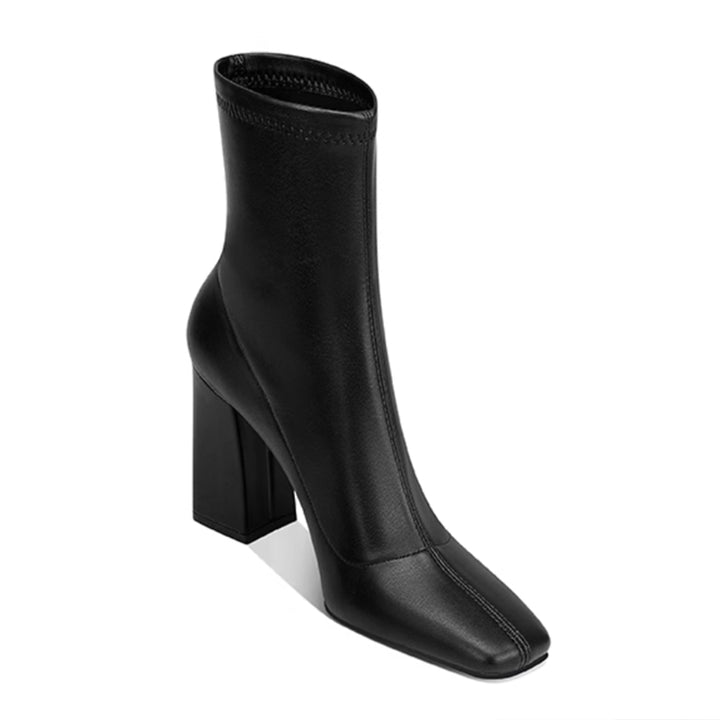 TOWVB Block Heel Ankle Boots - 8 CM