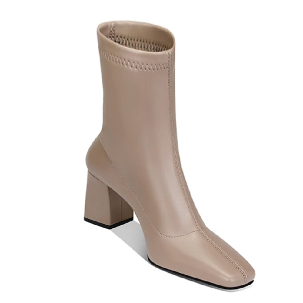 TOWVB Block Heel Ankle Boots - 6 CM