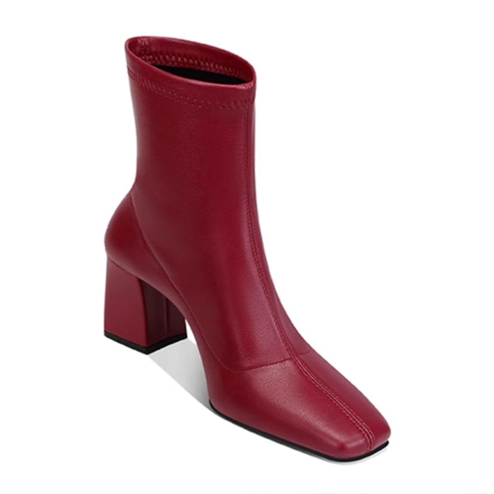 TOWVB Block Heel Ankle Boots - 6 CM