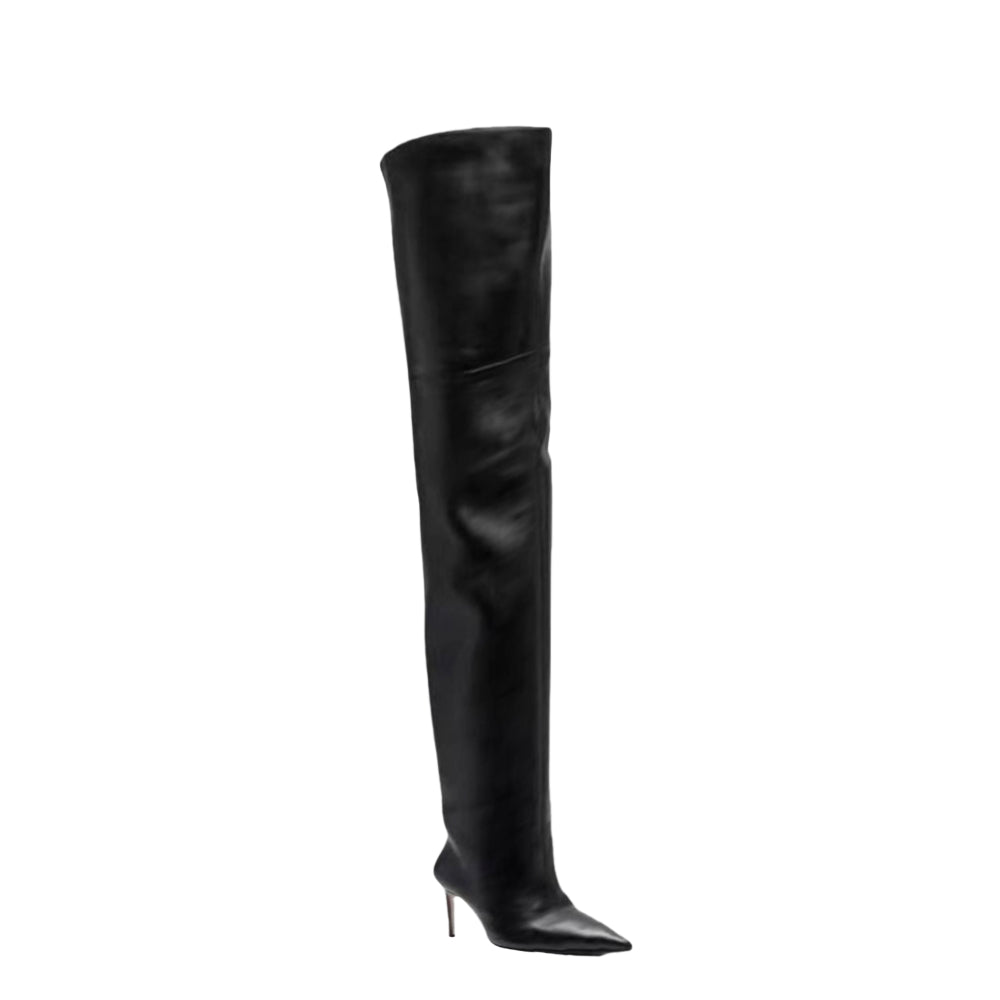WMZDX Leather Over The Knee Boots - 8cm