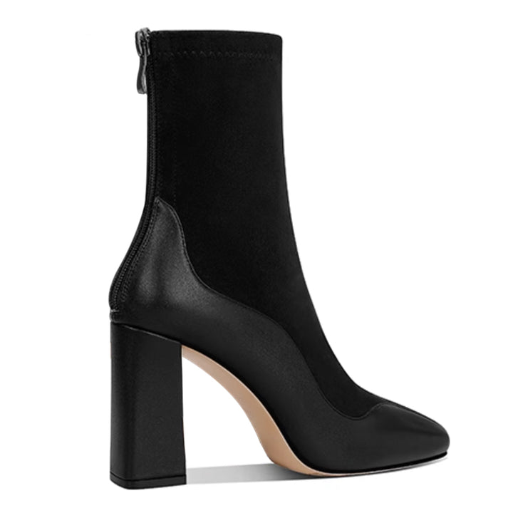 ROYTM Suede Block Heel Ankle Boots - 8 CM