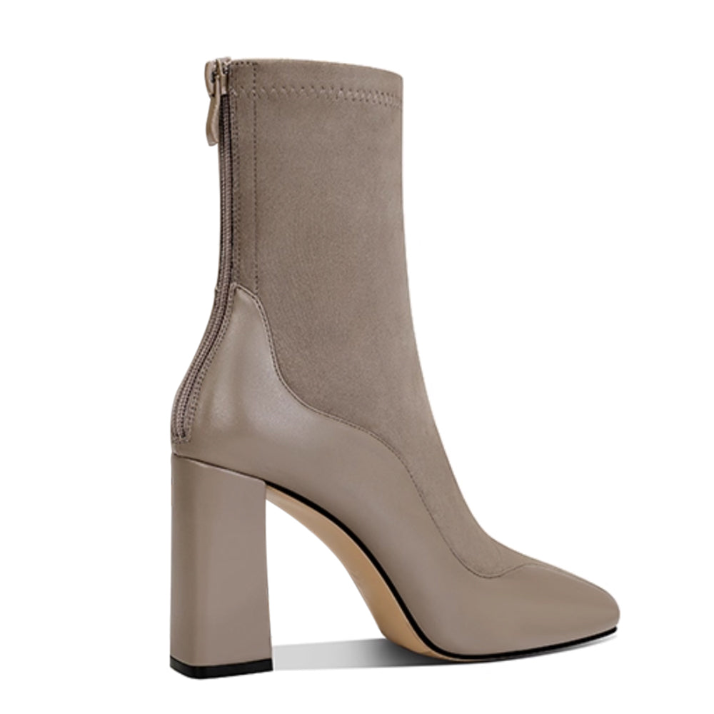 ROYTM Suede Block Heel Ankle Boots - 8 CM