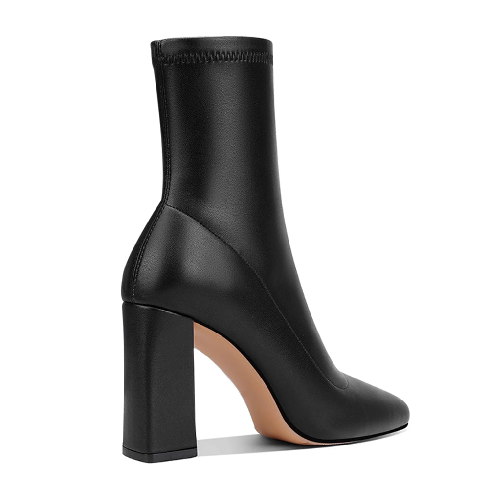 TOWVB Block Heel Ankle Boots - 8 CM
