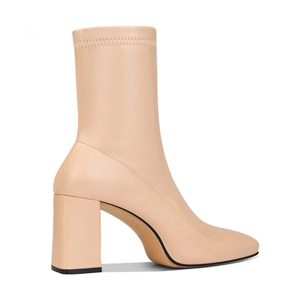 TOWVB Block Heel Ankle Boots - 6 CM