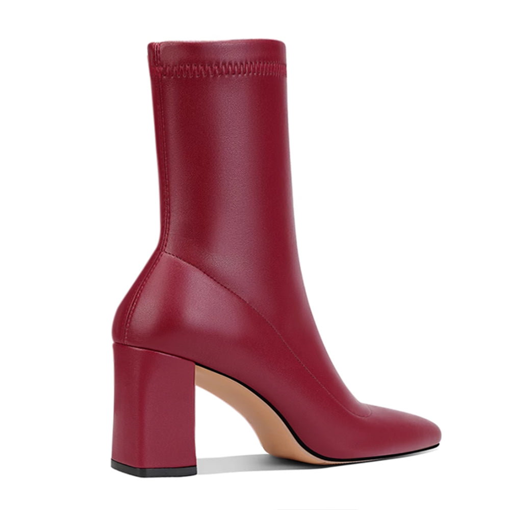 TOWVB Block Heel Ankle Boots - 6 CM
