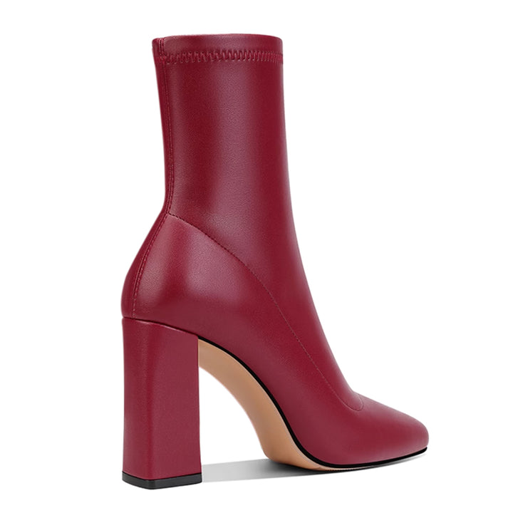 TOWVB Block Heel Ankle Boots - 8 CM