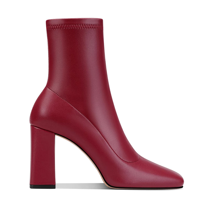 TOWVB Block Heel Ankle Boots - 8 CM
