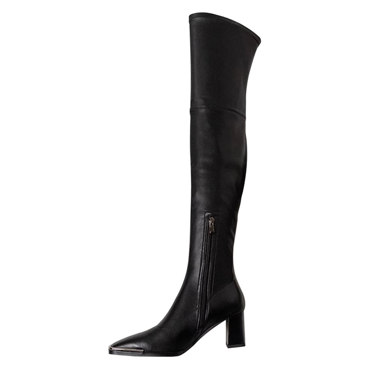 XCTXZ Block Heel Over The Knee Boots
