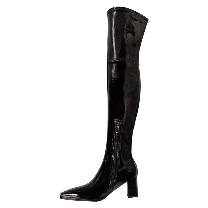 XCTXZ Block Heel Over The Knee Boots