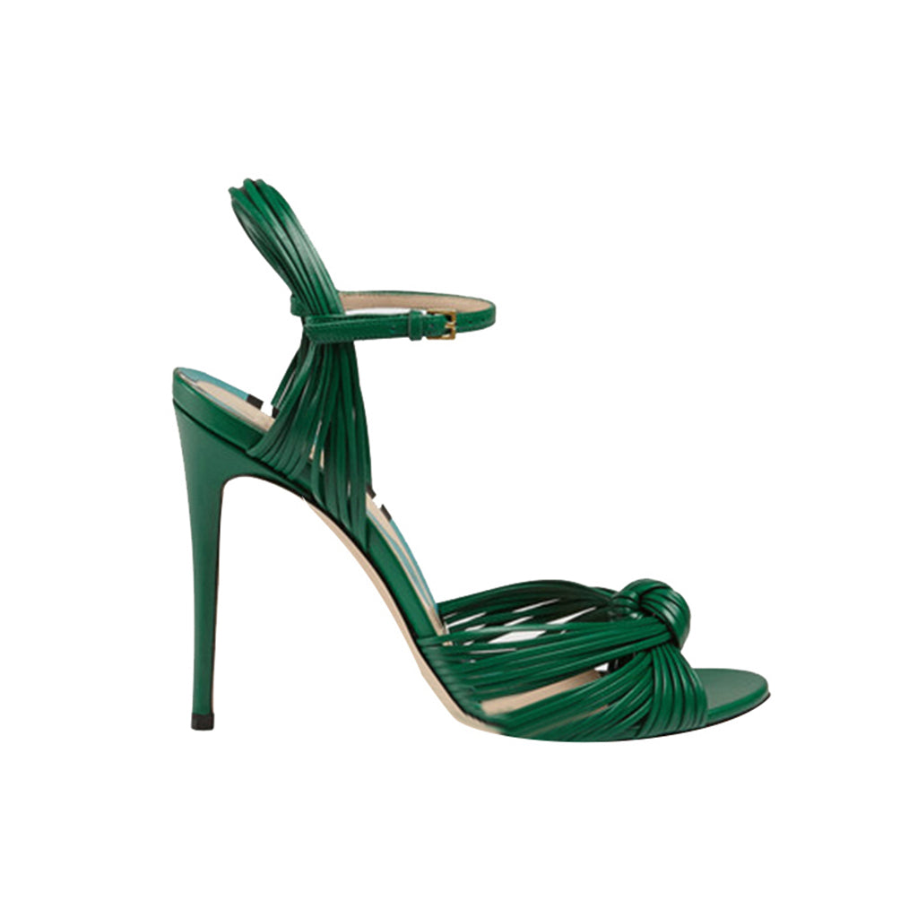 Green ALGAR Knotted Stiletto High Heel Sandals | i The Label – I The Label