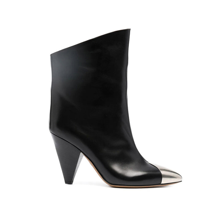 CARIF Metal Plated Leather Ankle Boots