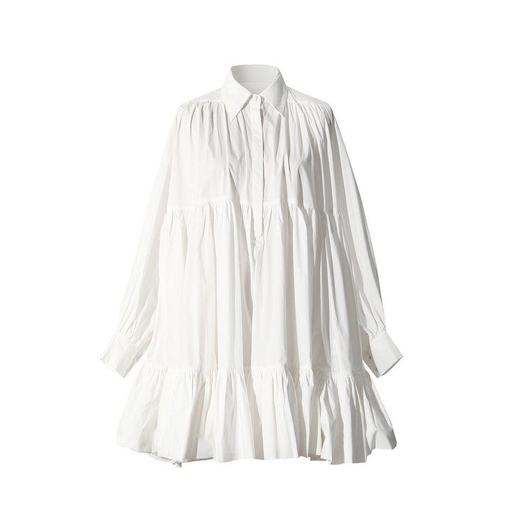 FARIE Ruffled Hem Shirt Dress - ithelabel.com