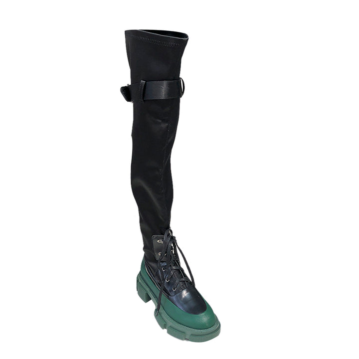 FIUDA Lace Up Over The Knee Boots