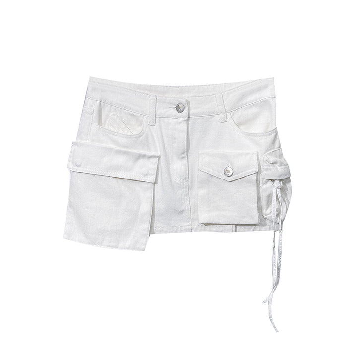 GEIUA Pocket Asymmetric Mini Skirt