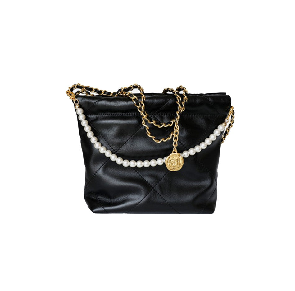 HAKEU Chain And Pearl Quilted Cross Body Bag