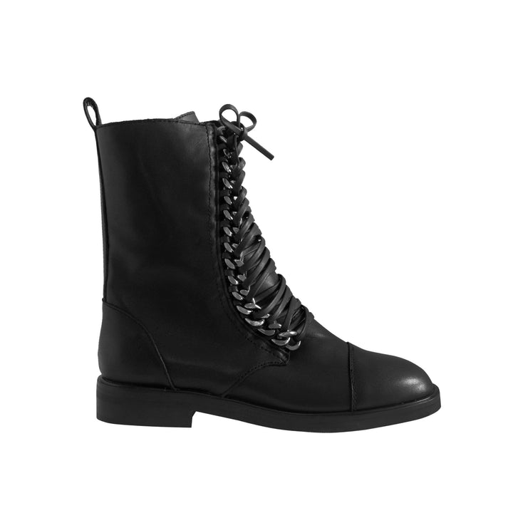 HENLY Lace Up Chain Ankle Boots