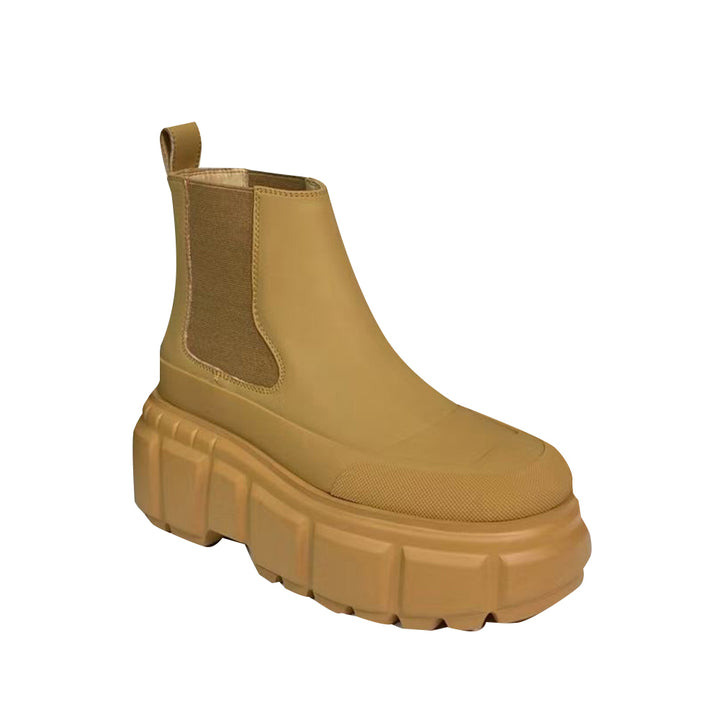 HOEJA Leather Platform Ankle Boots