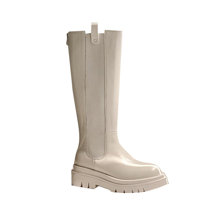 KANIO Platform Leather Knee High Boots - ithelabel.com