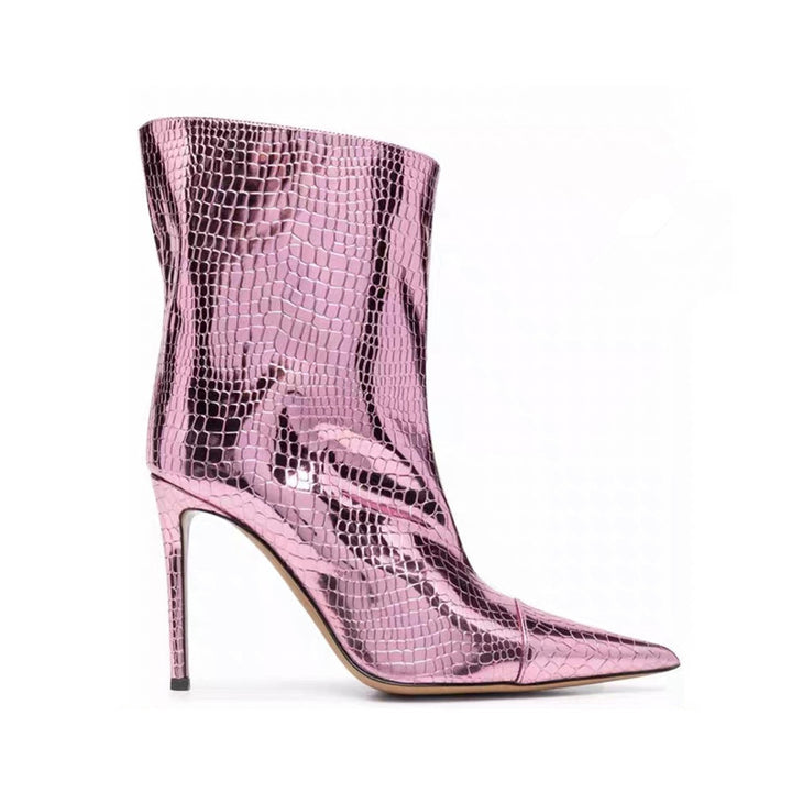 KIFUE Stiletto High Heel Ankle Boots
