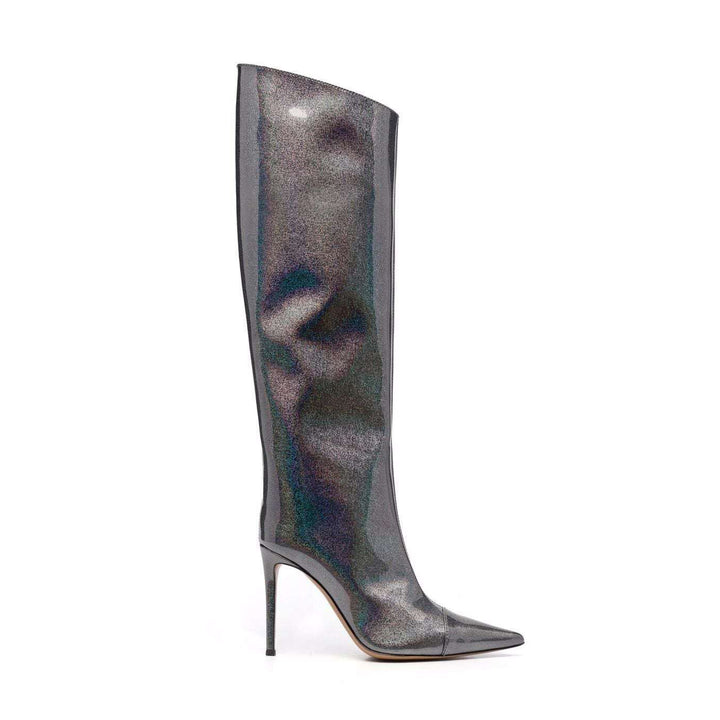 KIFUE Stiletto High Heel Patent Leather Knee High Boots