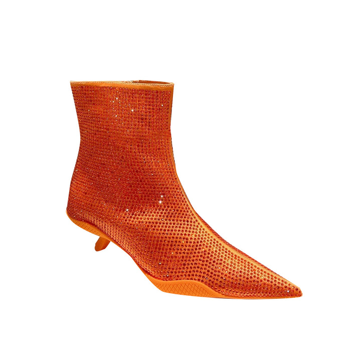 KIMBU Diamante Kitten Heel Ankle Boots