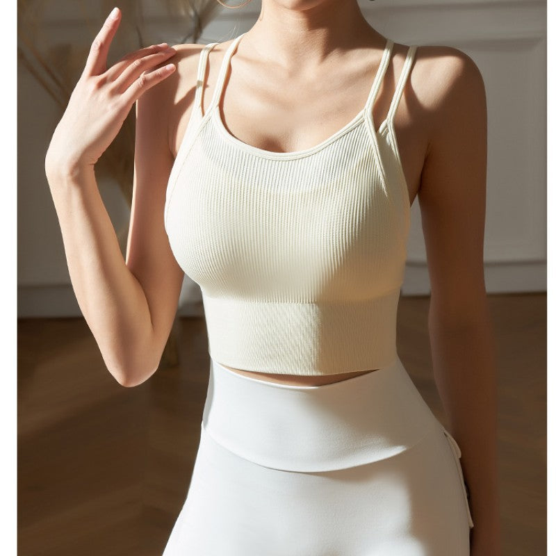 LURMA Yoga Pilates Double Layers Fitted Sports Bra