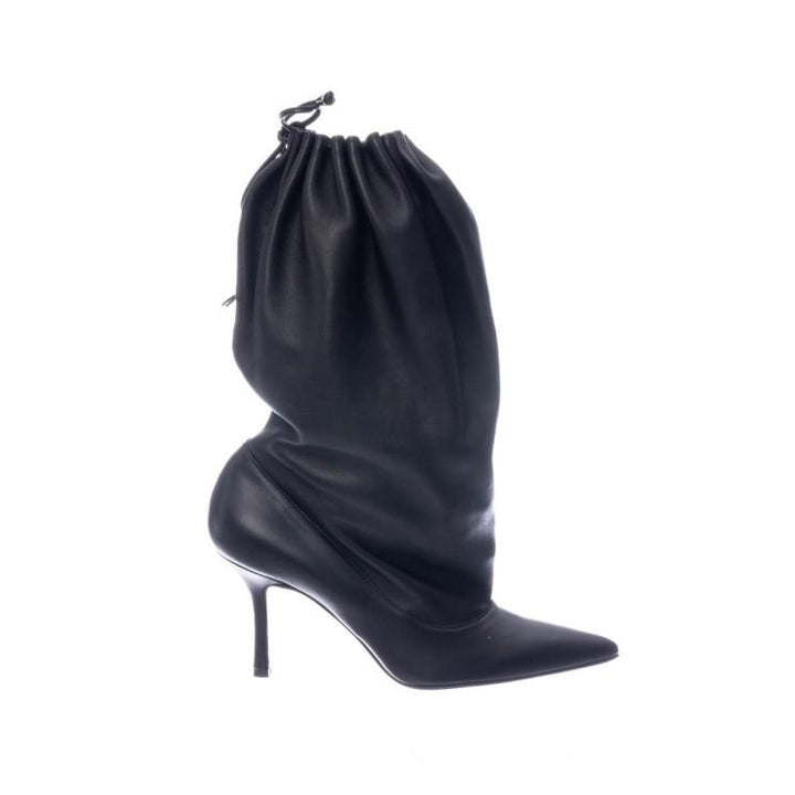 MILXN Draw-String High Heel Knee High Boots
