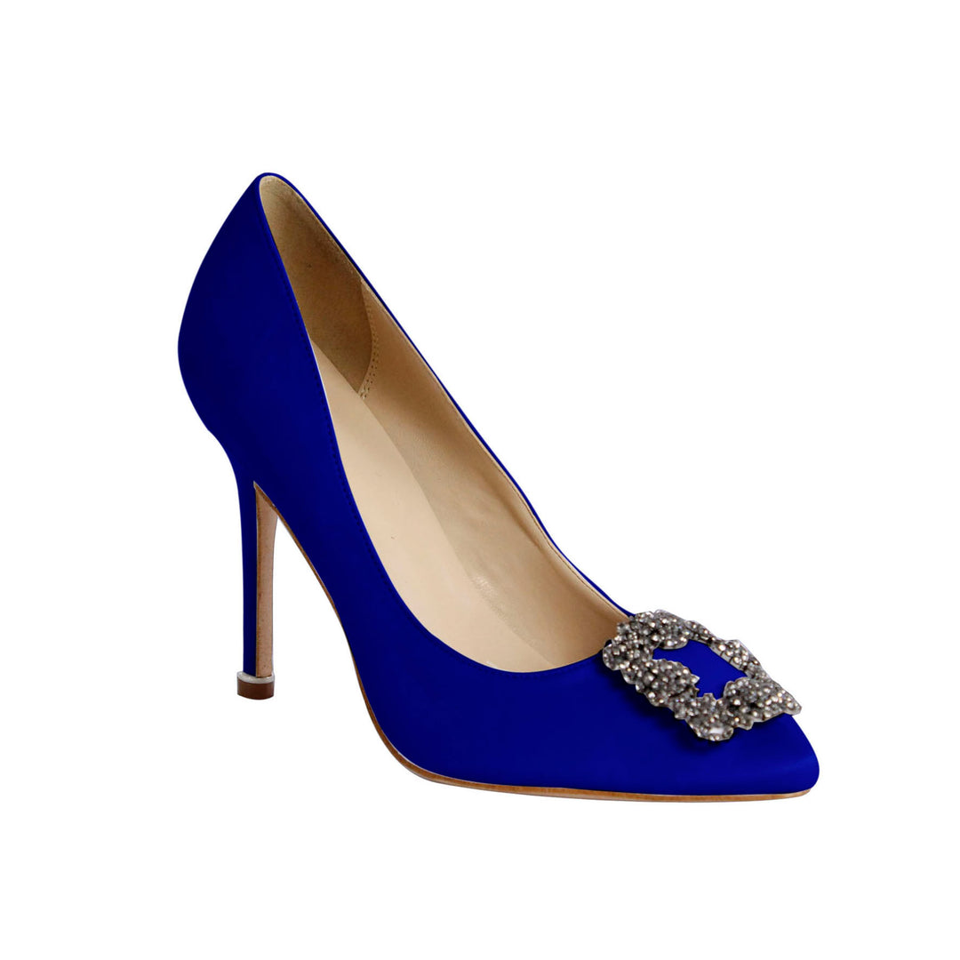 MIRKO Diamante Embellished Satin Pumps - ithelabel.com