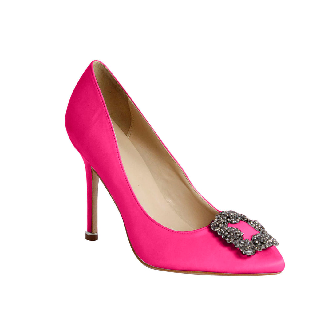 MIRKO Diamante Embellished Satin Pumps - ithelabel.com