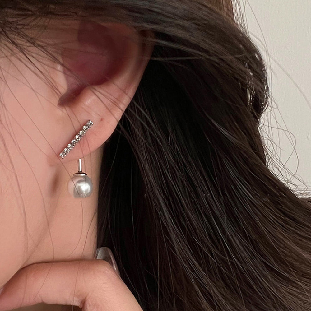 NORAE Pearl And Diamante Earrings - Pair