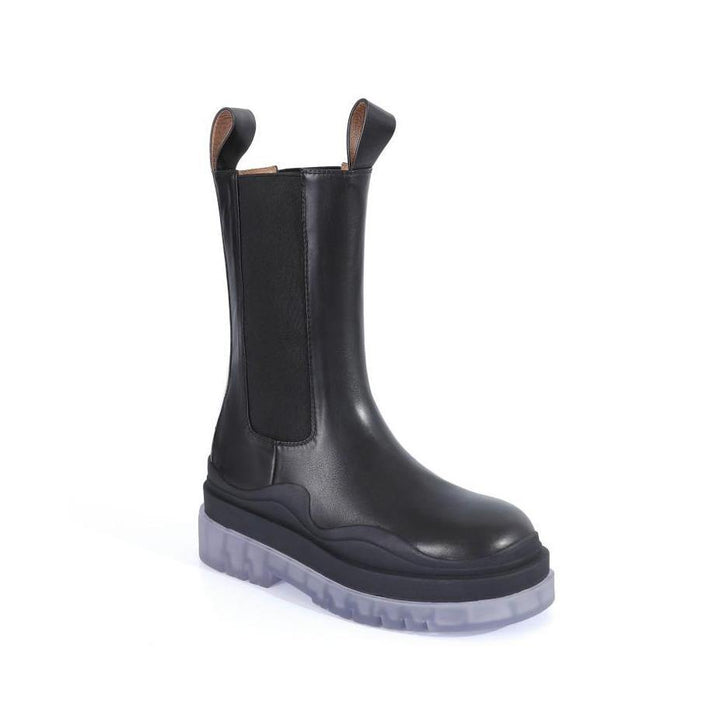 PAULA Basic Bi-Color Leather Ankle Boots - ithelabel.com