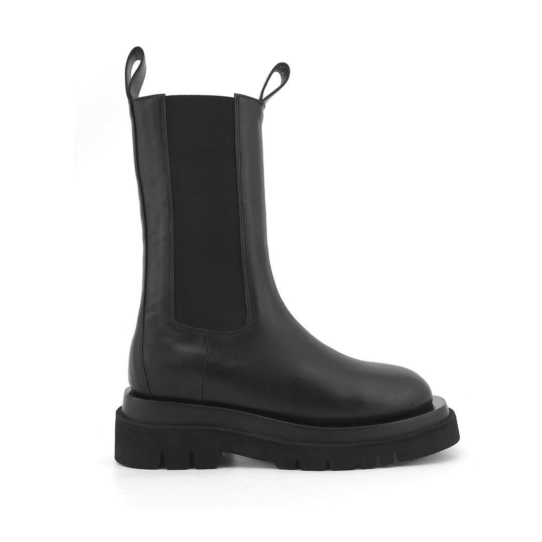 Black PAULA Basic Leather Ankle Boots | i The Label – I The Label