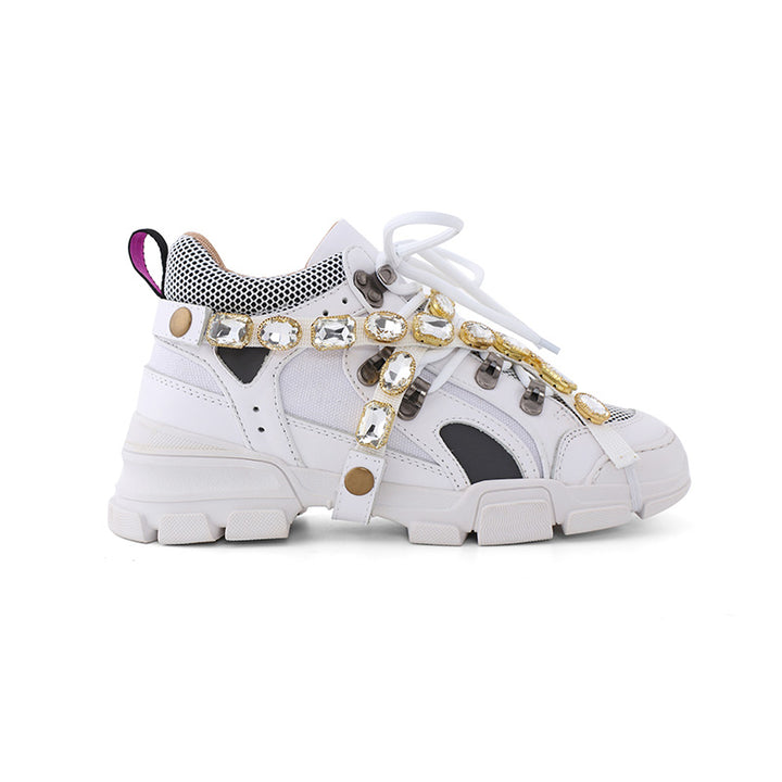 RAMAL Sneakers With Removable Crystal Jewelled Straps - ithelabel.com
