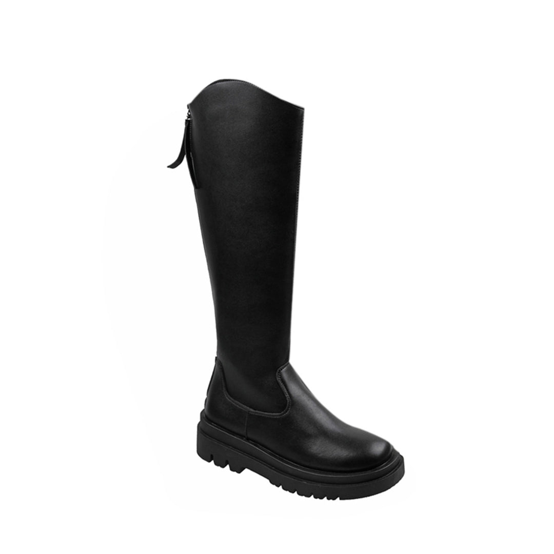 REHIA Leather Platform Knee High Boots