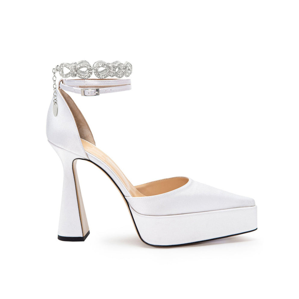 SANDU Diamante Ankle Strap High Heel Platform Sandals