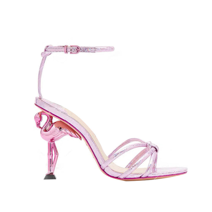 SAUAH Ankle Strap Flamingo Heel Sandals