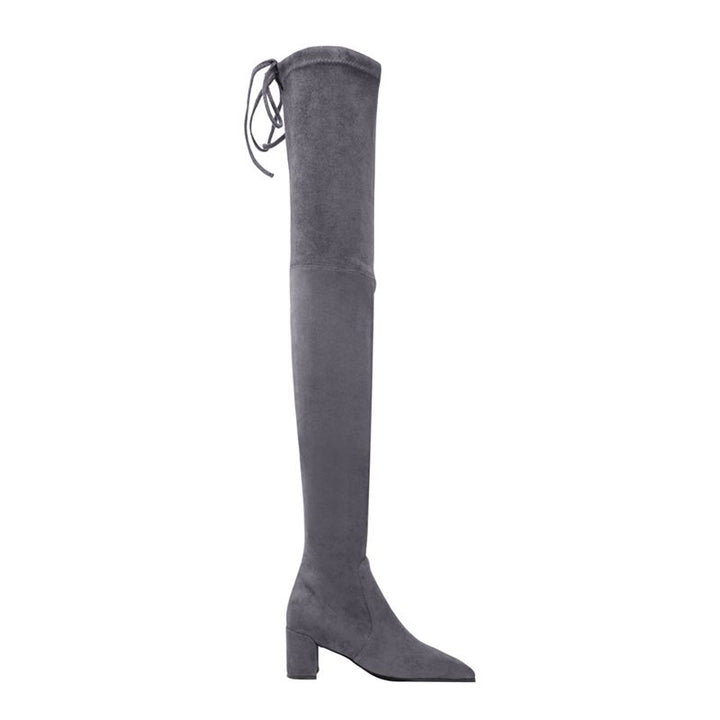 SELYN Lace Up Over The Knee Boots - 7cm