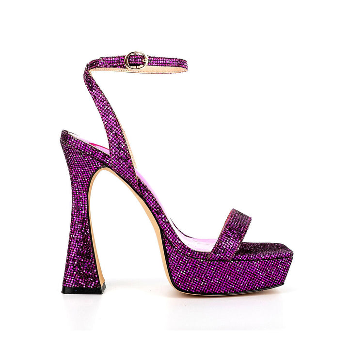 SIAKU Sequinned High Heel Platform Sandals