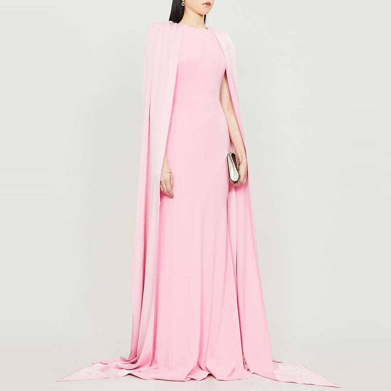 hot pink cape dress SILIE Maxi Evening Gown size prom dresses with Color:Vanilla 1960s dress Vogue Sewing Pattern for
