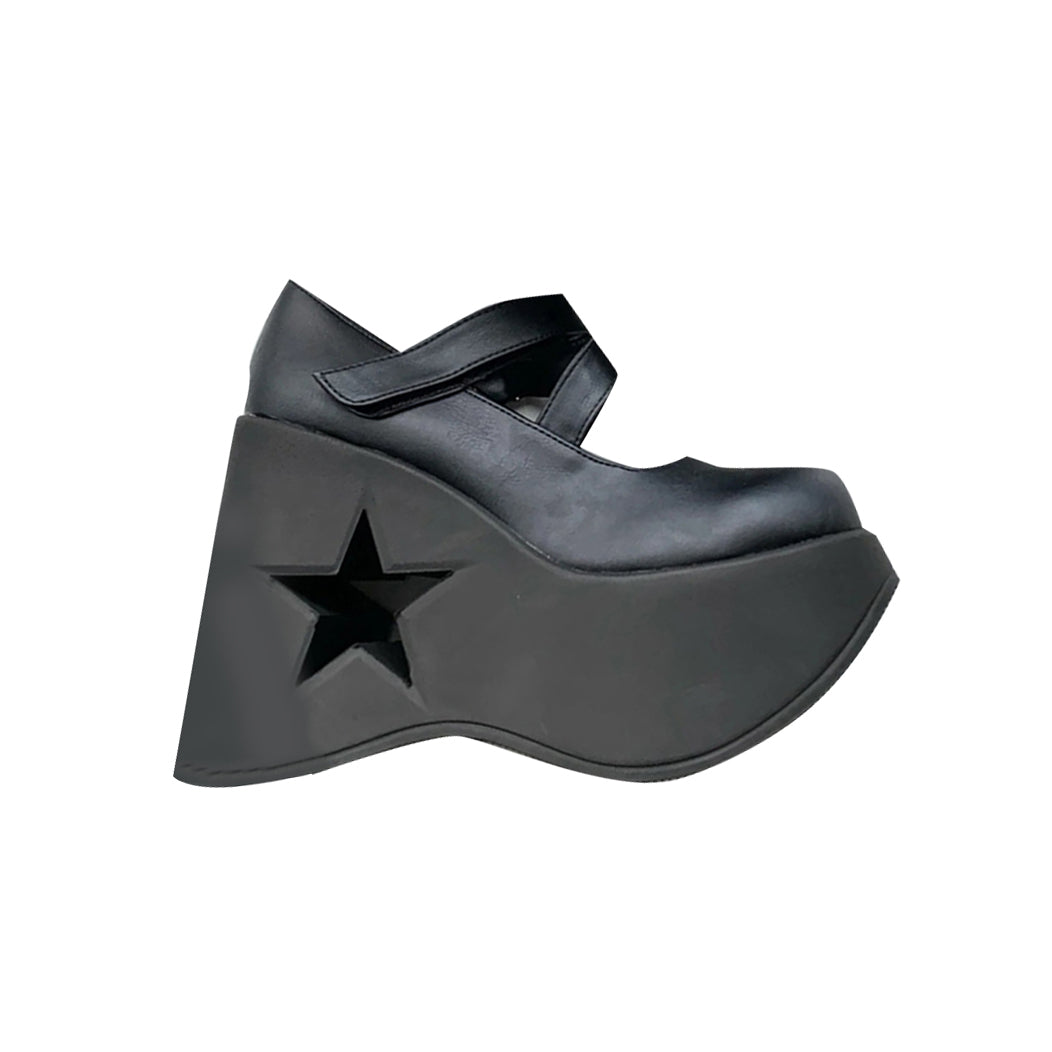 SNAMU Star Detailed Platform Mary Janes Shoes