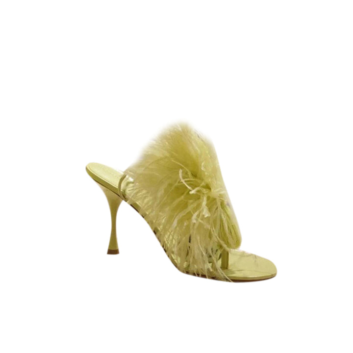 DALUT Fur High Heel Sandals
