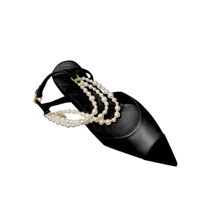 DERPA Ankle Pearl Flat Sandals