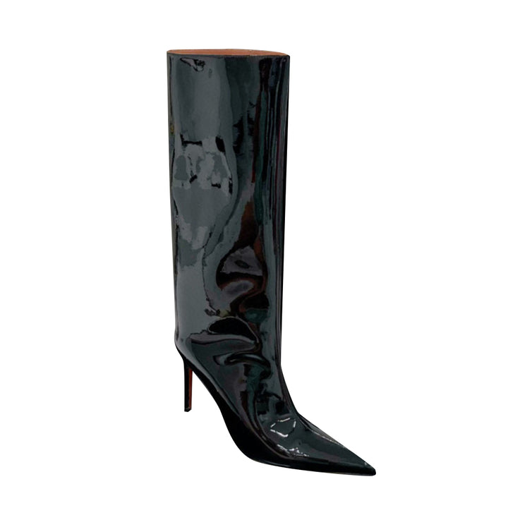 HAGIS Patent Leather High Heel Knee High Boots