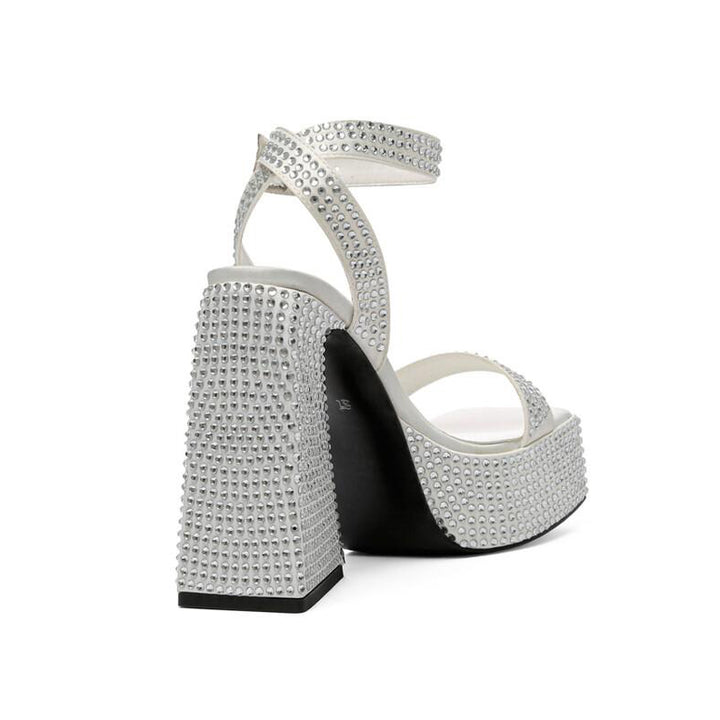 HAUKE Diamante Block Heel Sandals