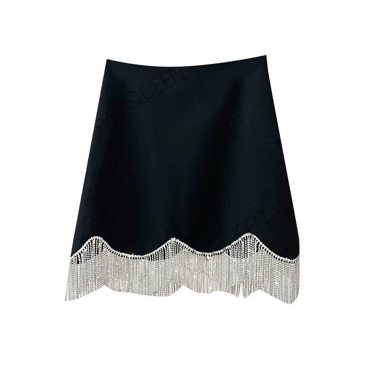JUMRI Diamante Fringed Mini Skirt