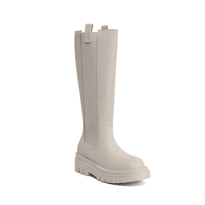 KANIO Platform Leather Knee High Boots - ithelabel.com