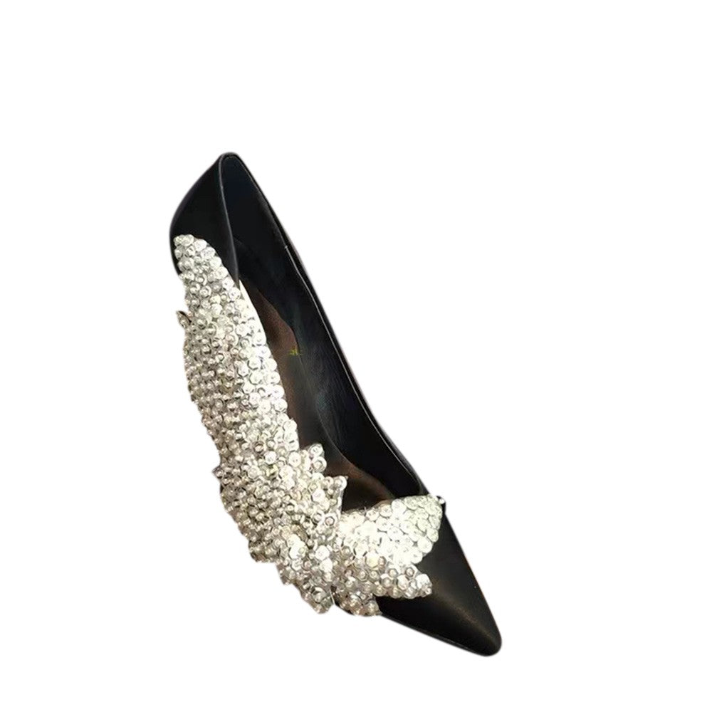 KATTA Side Sequin High Heel Satin Pumps - 10cm