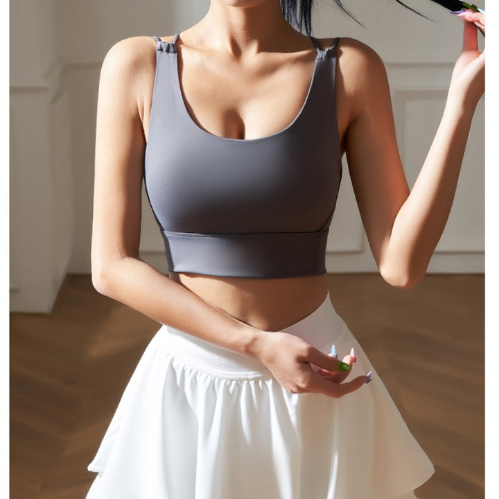 LARKI Yoga Pilates Backless Fitted Sports Bra