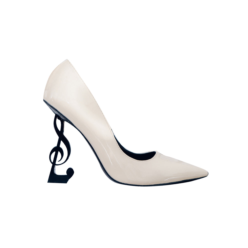 LEIGU Sculptured Heel Patent Leather Pumps - 7cm